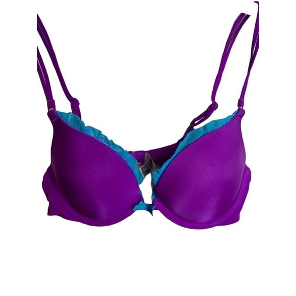 Victoria's Secret 34B Push-Up Bra Purple/Aqua - Picture 1 of 3